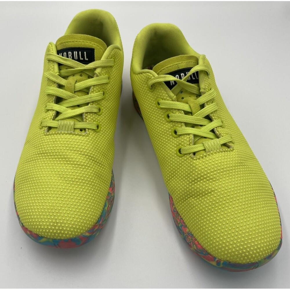 Nobull Unisex Men's 8.5 /Women's 10 Yellow Swirl Neon Glitch Trainer SuperFabric - Picture 15 of 16